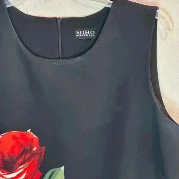 Black & Red Floral Sleeveless Dress - Picture 4 of 5